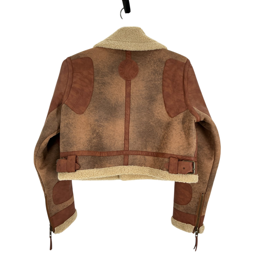 Simon Miller Faux Shearling Brown Mini Jetz Jacket Size S - Picture 3 of 4